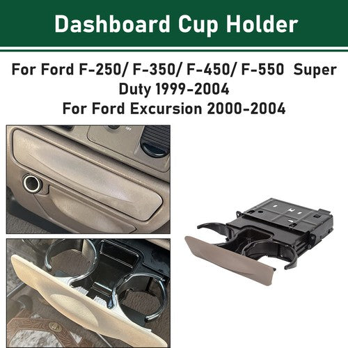 DURAFORCE Tan Dash Cup Holder Parchment For Ford 99-04 2001 F250 F350 F450 #YC3Z2513560CAB