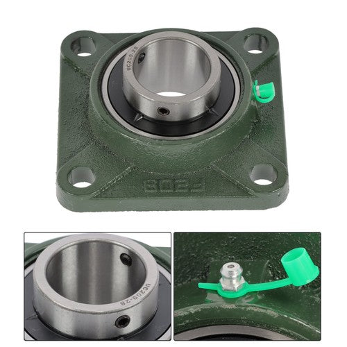 DURAFORCE 2 × UCP209-28 Pillow Block Flange Bearing 1-3/4" Bore 4 Bolt Solid Base
