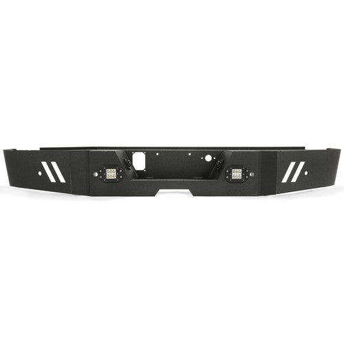 Black Steel Rear Bumper with LED Lights for 2015-2019 GMC Sierra 2500HD 3500HD