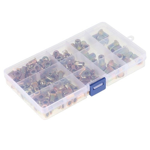 DURAFORCE 1/4-20 10-32 10-24 8-32 6-32 150 Pcs SAE Rivet Nut Kit Rivnut Nutsert Assort Set