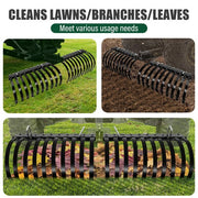 DURAFORCE 60 Inch Landscape Rake Rock Rake Pine Straw Rake 20 Tines For Tractor ATV UTV
