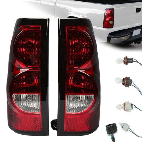 DURAFORCE Rear Brake Tail Lights for Chevy Silverado 1500 2500 3500 HD 2003 2006 with Bulb