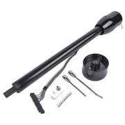 DURAFORCE Manual Column Floor Shift Tilt Steering Column w/ Wheel Adapter No Key Black 32"