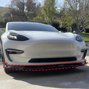 DURAFORCE Front Bumper Body Kit Lip Spliiter For 2017-2023 Tesla Model 3 Carbon Style 3Pcs