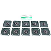 DURAFORCE 10 Pcs UCP204-12 Pillow Block Flange Bearing 3/4" Bore 4 Bolt Solid Base