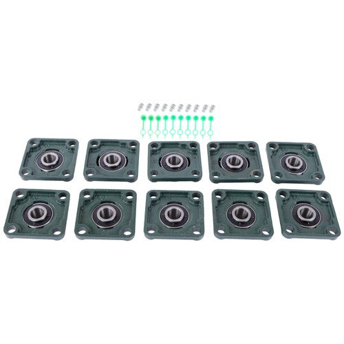 DURAFORCE 10 Pcs UCP204-12 Pillow Block Flange Bearing 3/4" Bore 4 Bolt Solid Base