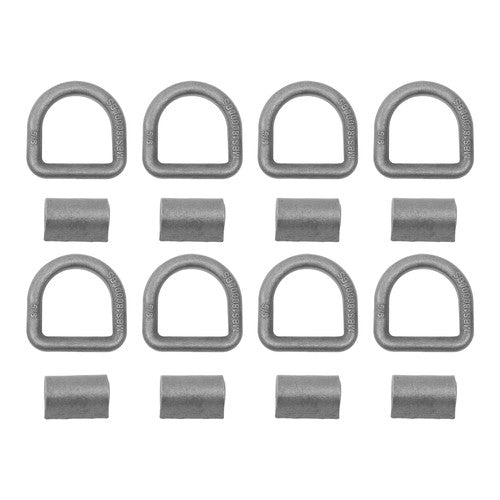 DURAFORCE {8 Pack} 5/8" Heavy Duty Weld-On Forged D Ring Fracture Strength 18000 LBS