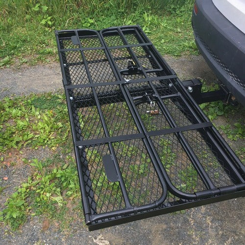 Folding Trailer Hitch Cargo Carrier Basket Luggage Rack with 2 Inch Receiver 500 LBS