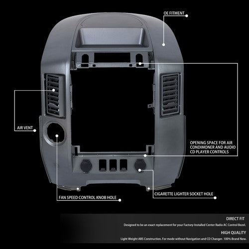 Instrument Panel Lid Dash Radio Bezel ABS for 04 05 06 Nissan Titan Armada