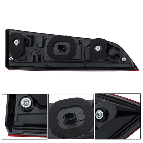 DURAFORCE Rear Inner Chrome For 2016-2018 Honda Pilot Tail Light Red Right Passenger Side