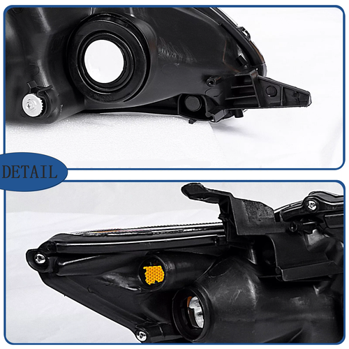For 2011 2012 2013 Toyota Corolla Headlights Headlamp Pair Black Housing  LE XLE