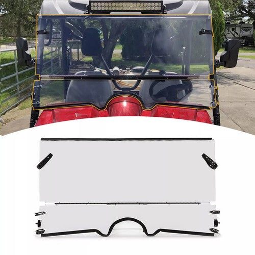 DURAFORCE For Yamaha Rhino 450, 660, 700, 2004-2013 Clear Folding Windshield Full 0.177"