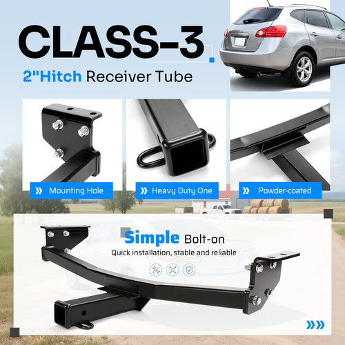 Class 3 Trailer Hitch Tow 2 Inch Receiver Powder Coated For Nissan Rogue 08 2020