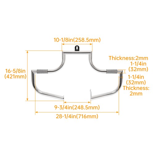 DURAFORCE Chrome Highway Bars Engine Guard Crash Bar For Harley Heritage Softail 1986-1999