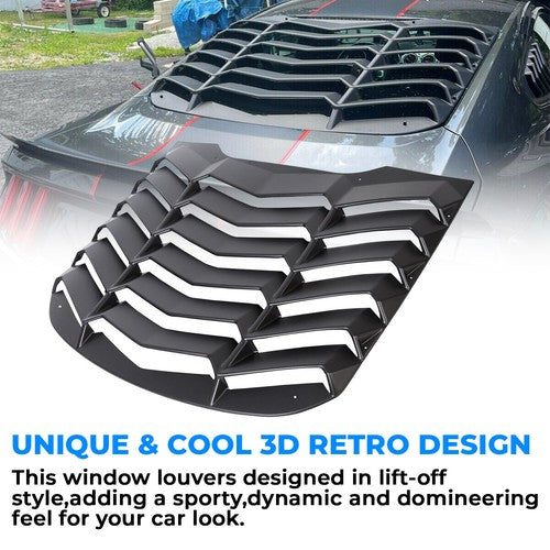 Fits 2015 2023 2019 2018 Ford Mustang Rear Window Louver Cover Sun Shade ABS