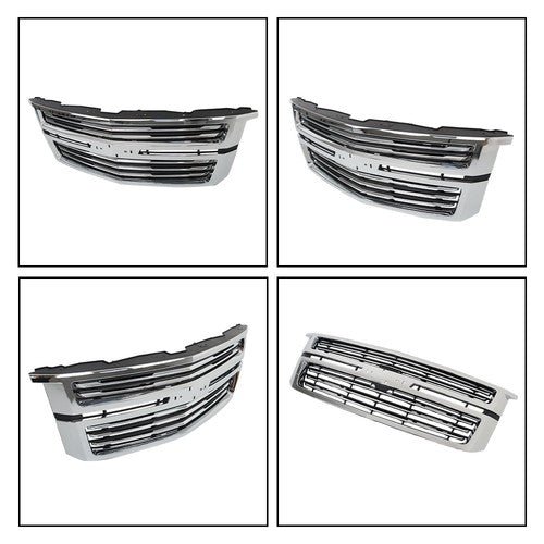 DURAFORCE Chrome Front Upper Grille For Chevy Tahoe/Suburban LTZ 2015 2016 2017-2020