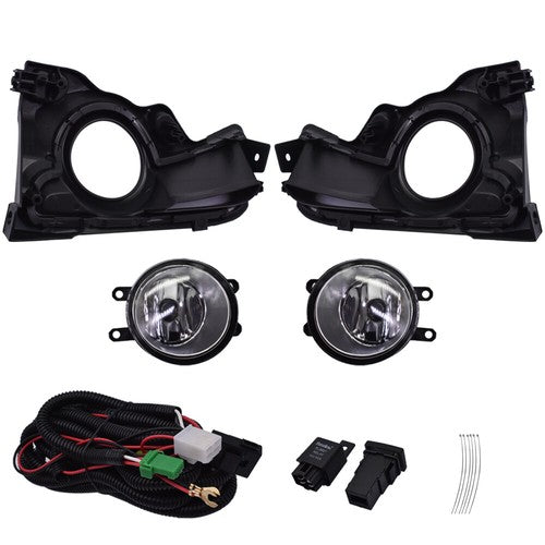 DURAFORCE Front Bumper Lamps+Wiring+Switch Fit for Toyota Highlander 17-18 Clear Fog Light