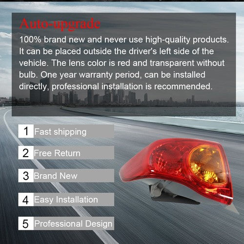 DURAFORCE For Toyota Corolla 09-10 1.8L 2.4L Driver Left Side Outer Brake Lamp Tail Light