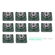DURAFORCE 10 Pack UCF208-24 Pillow Block Bearing 1 1/2" Bore 4-Bolt Self-Alignment