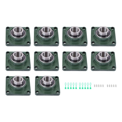 DURAFORCE 10 Pack UCF208-24 Pillow Block Bearing 1 1/2" Bore 4-Bolt Self-Alignment