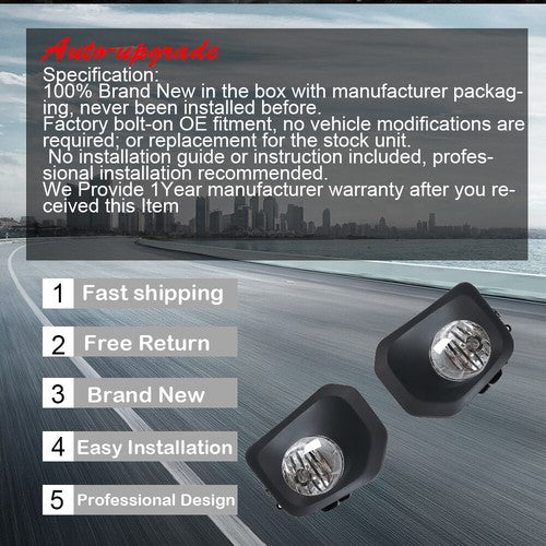 DURAFORCE For 2016-2021 Toyota Tacoma Right+Left Side Fog Light w/Switch+Wiring+Bulbs