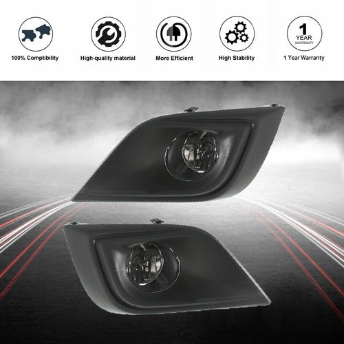 DURAFORCE Right+Left Clear Lens Fog Lights Assembly w/Halogen Bulbs For 15- Nissan Murano