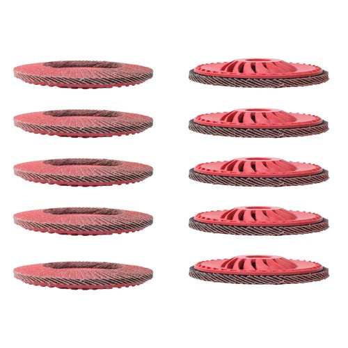 DURAFORCE 4-1/2" x 7/8" Ceramic Grinding Wheel Type 29 Flap Discs 10 Pack 60 Grit