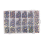 DURAFORCE 1640Pack M4 M5 M6 Stainless Steel Nuts Flat and Bolts & Lock Washers Sorting Kit