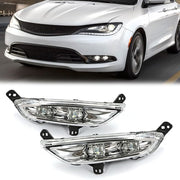 DURAFORCE LED Pair Fog Lights Left & Right Chrome For 2015 2016 15 16 Chrysler 200
