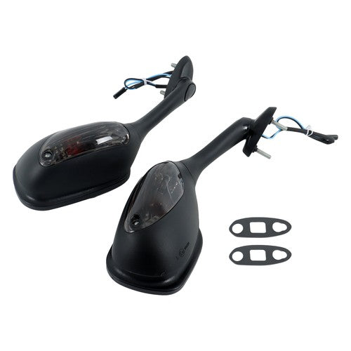 DURAFORCE Black Mirrors Smoke Turn Signals For Suzuki GSXR 600 750 1000 2005-2015