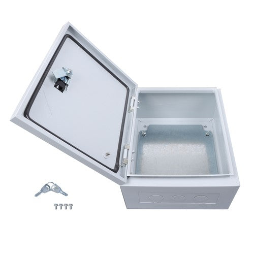 DURAFORCE 12x10x6" NEMA 4X Steel Electrical Box, IP56 Waterproof Lockable w/Mounting Plate