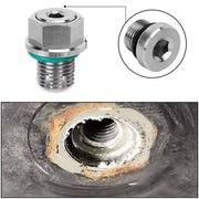 DURAFORCE M12.1-1.25x15mm Oil Drain Plug Self-tapping Piggyback Stainless Steel Repair Kit