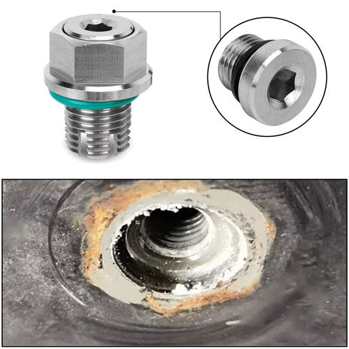 DURAFORCE M12.1-1.25x15mm Oil Drain Plug Self-tapping Piggyback Stainless Steel Repair Kit