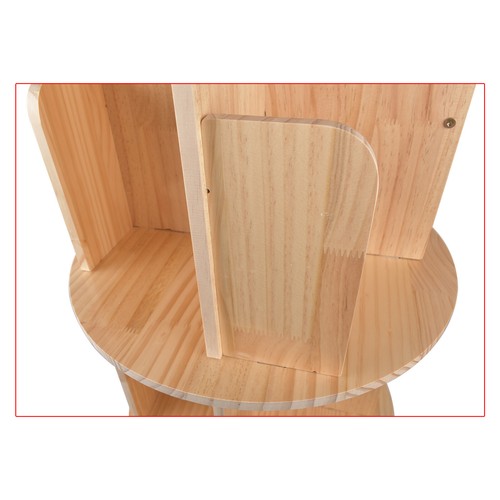 DURAFORCE Rotating Bookshelf 360 Degrees 4 Tier Stackable Solid Wood Bookshelf for Home
