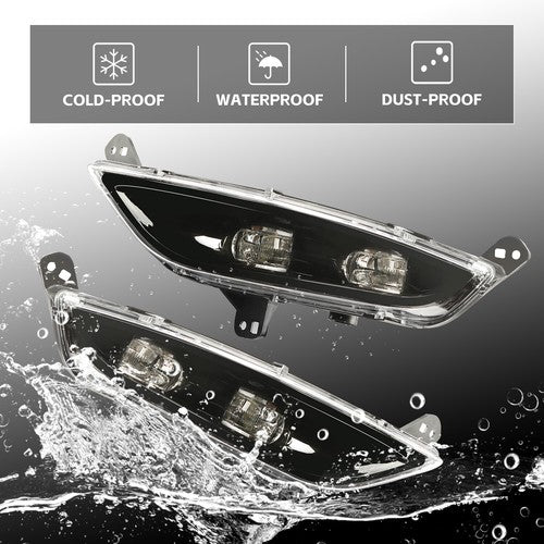 DURAFORCE Fit for CHRYSLER 200 15-17 2015-2017 2016 BUMPER FOG LIGHTS Lamp Pair Clear Lens