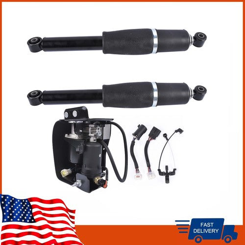 DURAFORCE Pair Air Suspension Shocks+Compressor Pump For Cadillac Escalade 1500 2001-2013