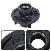 DURAFORCE 4 Sets 4 on 4"Trailer Hub Kit and 1" Round BT8 Spindle W/Trailer Bearing