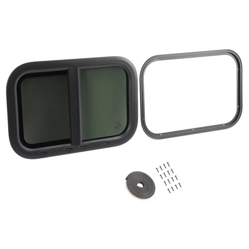 DURAFORCE RV Window 21" X 14" Teardrop Horizontal Sliding Replacement w/ Screen&Trim ring