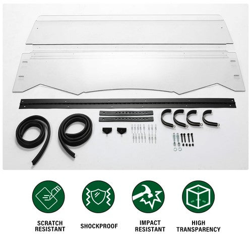 DURAFORCE For 16-23 Kawasaki Teryx/Teryx4 800 Front Clear Folding Flip Tilting Windshield