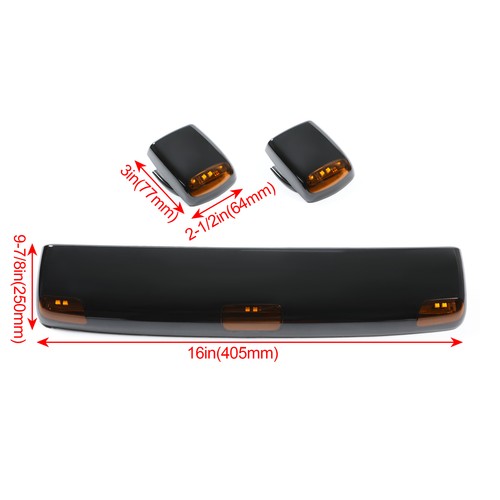 Amber Cab Roof Marker LED Lights for 2015-2019 Chevy Silverado GMC 2500HD 3500HD