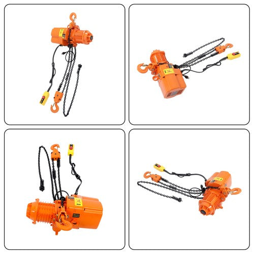 DURAFORCE 1 Ton Electric Chain Hoist, Single Phase 2200Lbs 10ft Lift Height G80 110V 750W