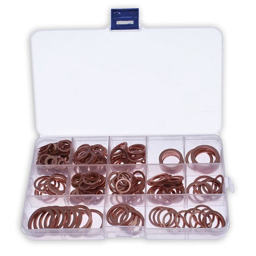 DURAFORCE Assorted Solid Copper Crush Washers Seal Flat Ring Hydraulic Fittings Set 280pcs