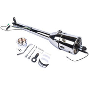 DURAFORCE 30" Chrome Stainless Automatic Steering Column w/9 Hole Wheel Adapter non-keyed