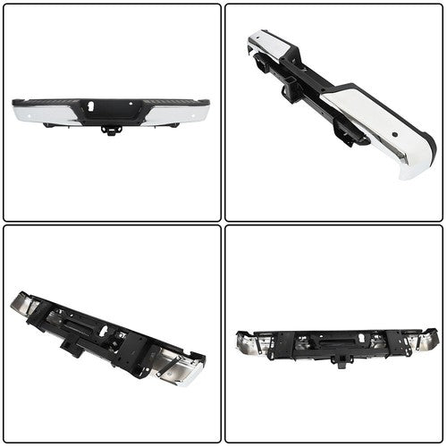 DURAFORCE For Ford F150 2015-2019 w/ Heavy Duty Tow & Sensor Hole Chrome Rear Bumper