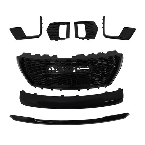 DURAFORCE Gloss Black Front Bumper Grille Plastic 7pcs Suit For 2021-23 GMC Yukon&Yukon XL