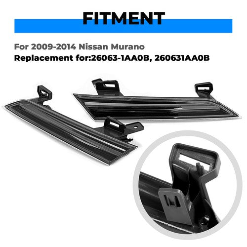 Side Reflector Headlight Panel for Nissan Murano 2009 2014 LH RH 2 Pieces