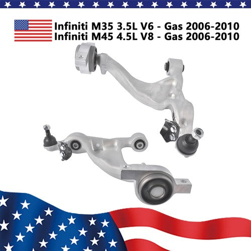 DURAFORCE 2* Front Lower Control Arms & Ball Joint for 06-10 Infiniti M35 M45 Sedan RWD