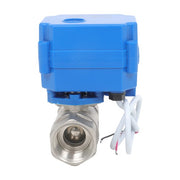 DURAFORCE Solid Motorized Ball Valve 1in Full Port SS 9-24V AC/DC NC Auto Return