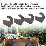 DURAFORCE 4 Mounting Brackets for Pin Type over the Bucket Loader Pallet Forks Weld 6500lb
