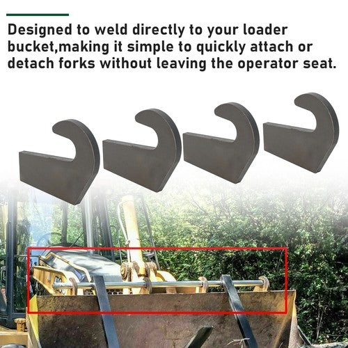 DURAFORCE 4 Mounting Brackets for Pin Type over the Bucket Loader Pallet Forks Weld 6500lb